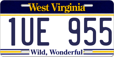 WV license plate 1UE955