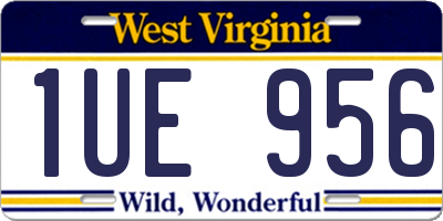 WV license plate 1UE956