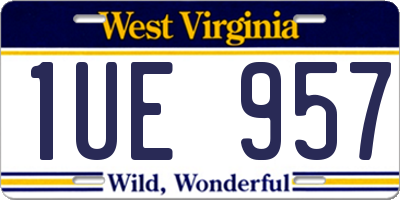 WV license plate 1UE957