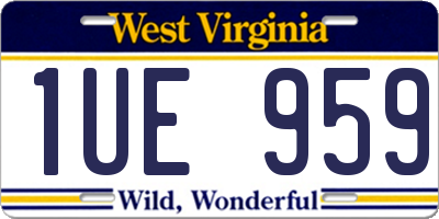 WV license plate 1UE959