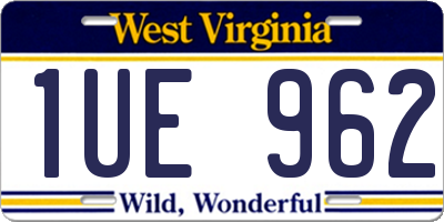 WV license plate 1UE962