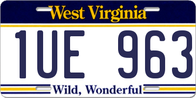 WV license plate 1UE963