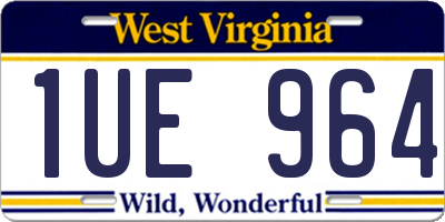 WV license plate 1UE964