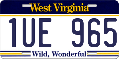 WV license plate 1UE965
