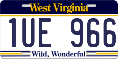 WV license plate 1UE966