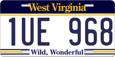 WV license plate 1UE968