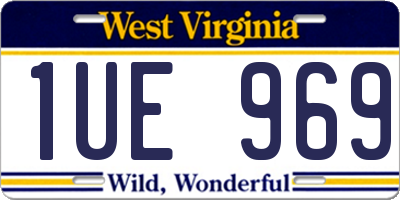 WV license plate 1UE969