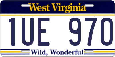 WV license plate 1UE970