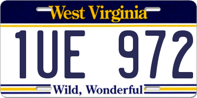 WV license plate 1UE972