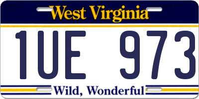 WV license plate 1UE973