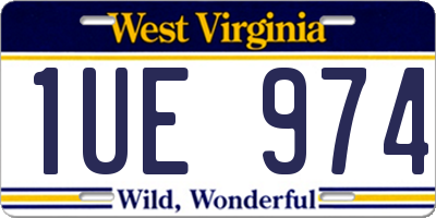 WV license plate 1UE974