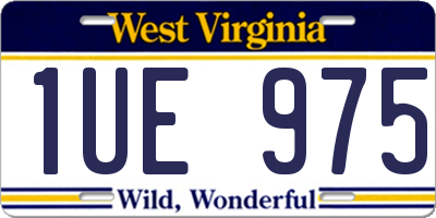 WV license plate 1UE975