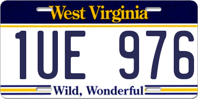 WV license plate 1UE976