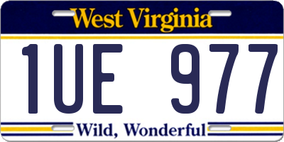 WV license plate 1UE977