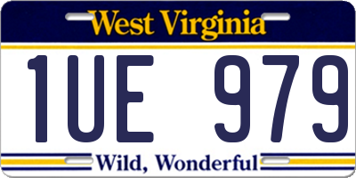 WV license plate 1UE979
