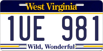 WV license plate 1UE981