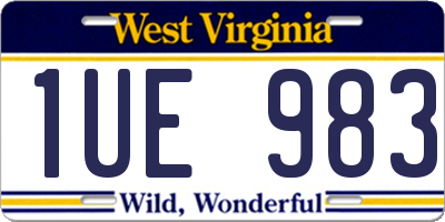 WV license plate 1UE983