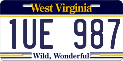 WV license plate 1UE987