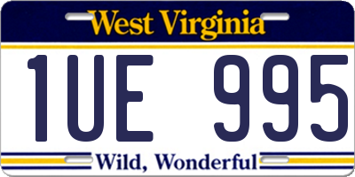 WV license plate 1UE995