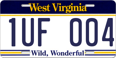 WV license plate 1UF004