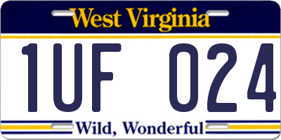 WV license plate 1UF024