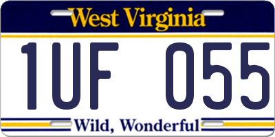 WV license plate 1UF055