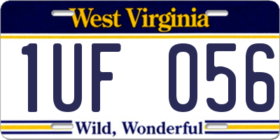 WV license plate 1UF056
