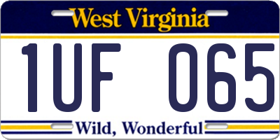 WV license plate 1UF065