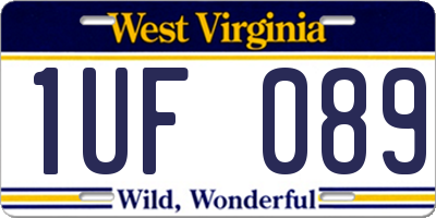 WV license plate 1UF089