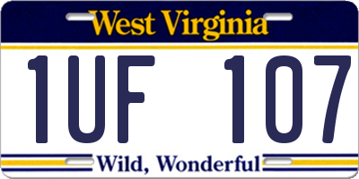WV license plate 1UF107