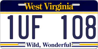 WV license plate 1UF108
