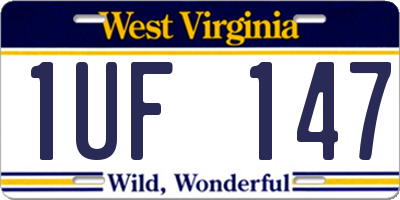 WV license plate 1UF147