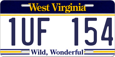 WV license plate 1UF154