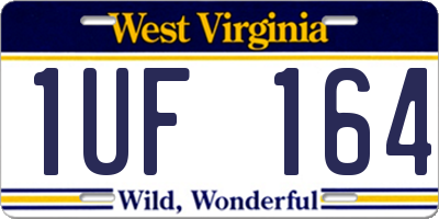 WV license plate 1UF164