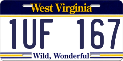 WV license plate 1UF167