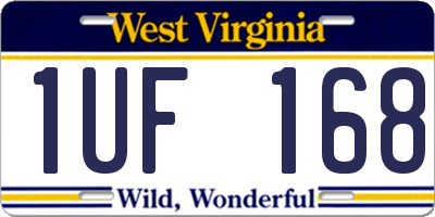 WV license plate 1UF168