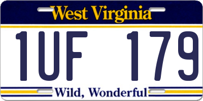WV license plate 1UF179