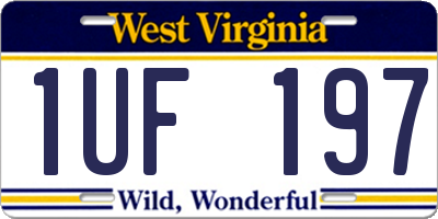 WV license plate 1UF197