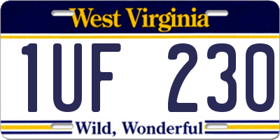 WV license plate 1UF230