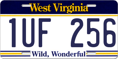 WV license plate 1UF256