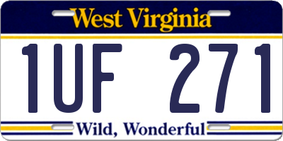 WV license plate 1UF271