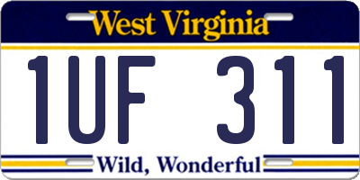 WV license plate 1UF311