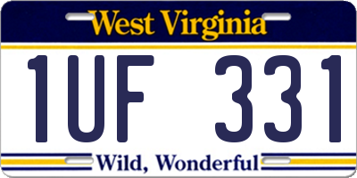 WV license plate 1UF331