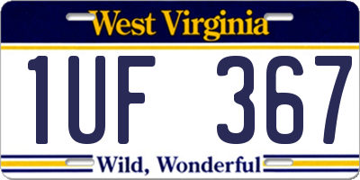 WV license plate 1UF367