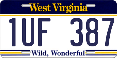 WV license plate 1UF387