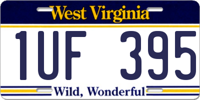 WV license plate 1UF395