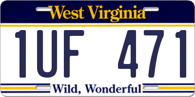 WV license plate 1UF471