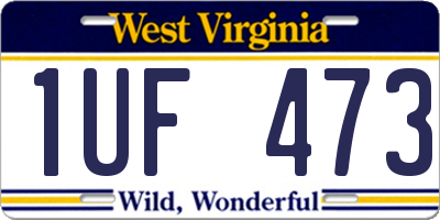 WV license plate 1UF473