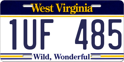 WV license plate 1UF485