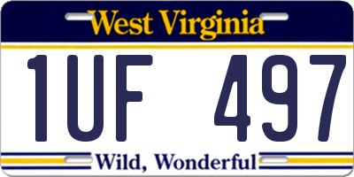 WV license plate 1UF497